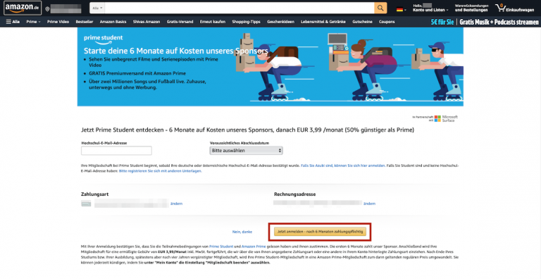 Amazon PRIME für Studenten » 12 Monate kostenlos testen!