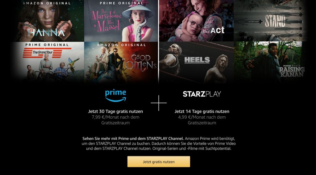Amazon Channels STARZ Play kostenlos testen